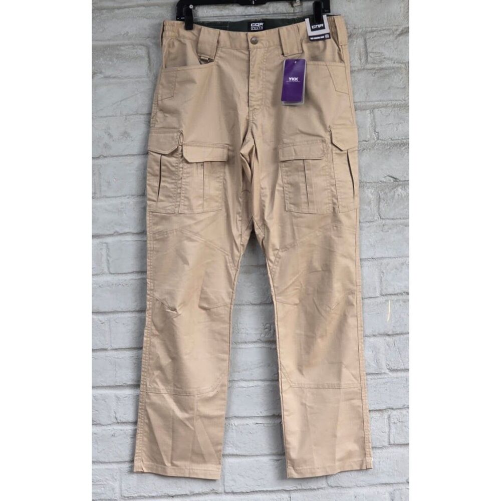 CQR Men's Flex Ripstop Tactical Pants Water Resistant Stretch Cargo Pants NWT